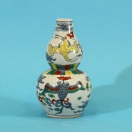 青花鬥彩花鳥紋葫蘆瓶