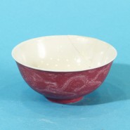 胭脂紅龍紋小碗